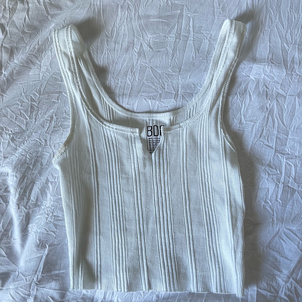 BDG White Ribbed Women's Top